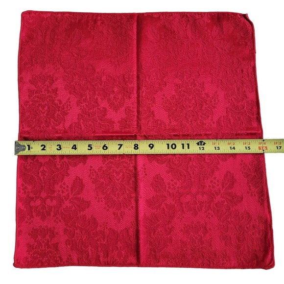 Red Damask Cloth Fabric Napkins Set of 6 - Picture 5 of 5
